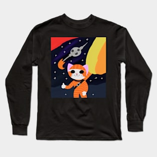 cat out in space Long Sleeve T-Shirt